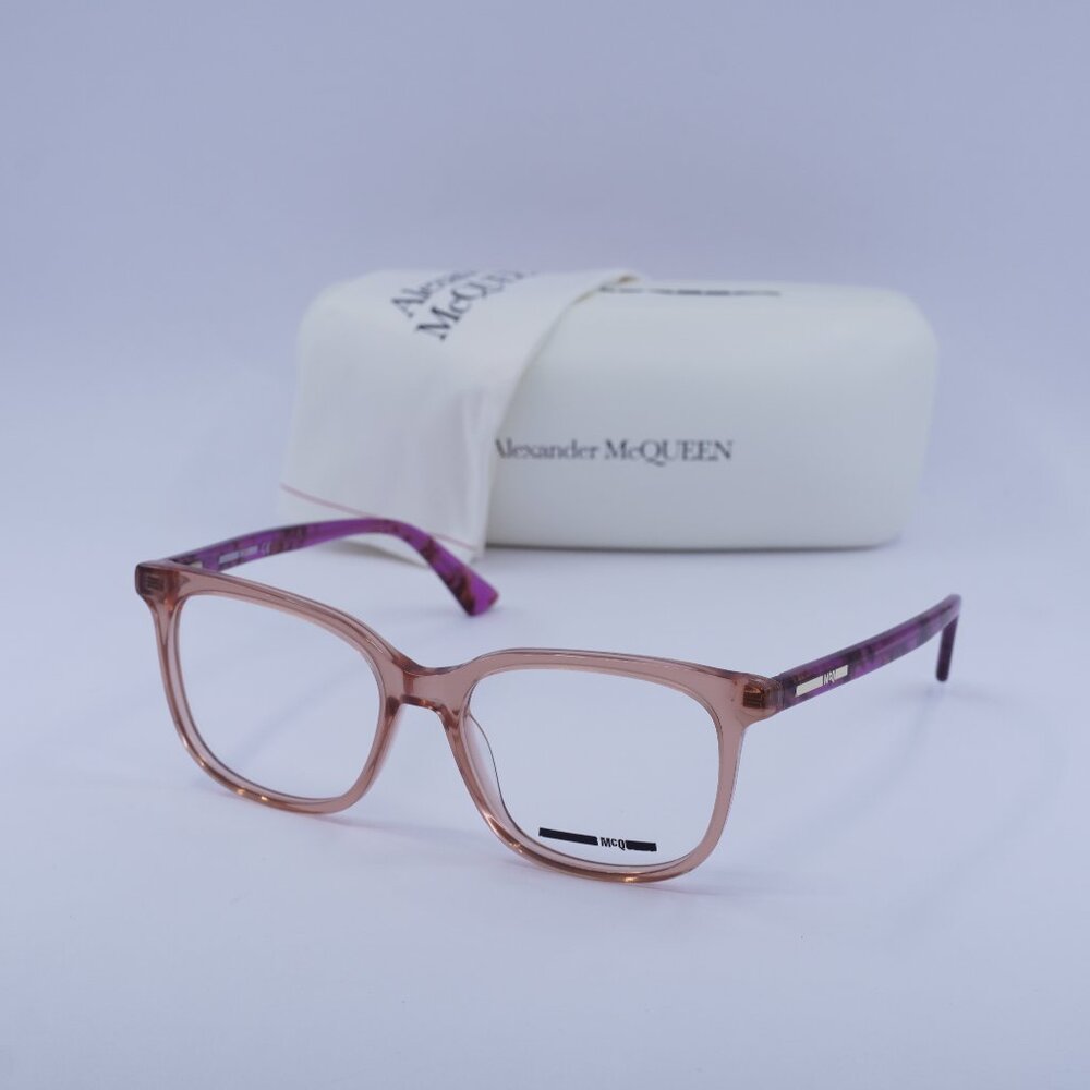 McQ by Alexander McQueen MQ0276O 003 Square Eyeglasses 52mm – Transparent Pink
